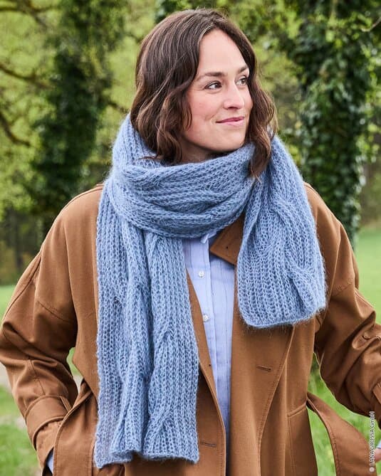 SCARF WITH CABLE PATTERN - Landlust-Kidmohair
Show details