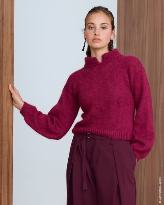 DOUBLE COLLAR SWEATER - Cool Wool Lace & Silkhair
Show details
