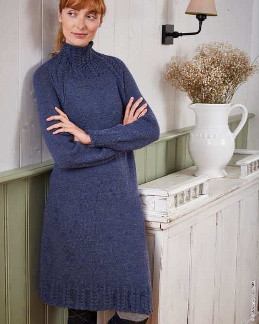 DRESS WITH CABLE PATTERN - Landlust-Alpaka-Merino 160
Show details