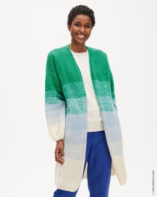 LONGCARDIGAN GLATT RECHTS IM FARBVERLAUF - Soffio
Show details