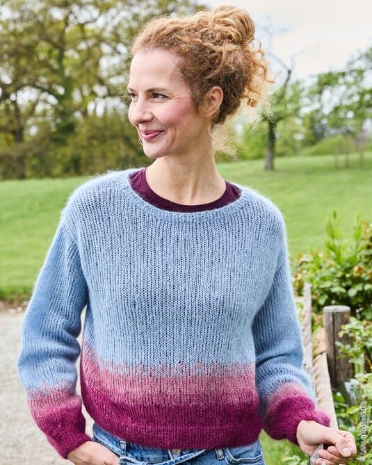 WOMEN'S SWEATER WITH COLOR GRADIENT - Landlust-Kidmohair
Show details