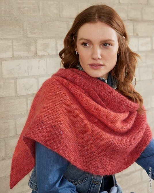 ASYMMETRIC SHAWL - Merino Lace Aquarelle & Natural Superkid Tweed
Show details