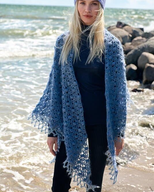 CROCHET SHAWL WITH LACE BORDER - Natural Superkid Tweed
Show details